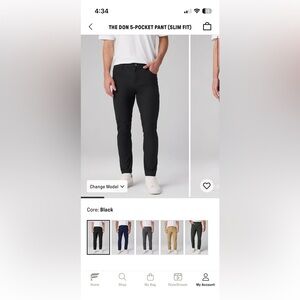 Fabletics Don Slim Pants (34x30)